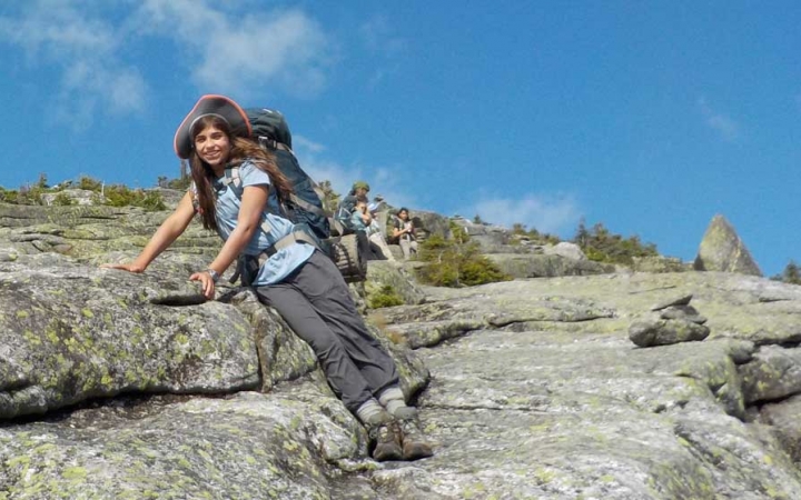girls learn backpacking skills 